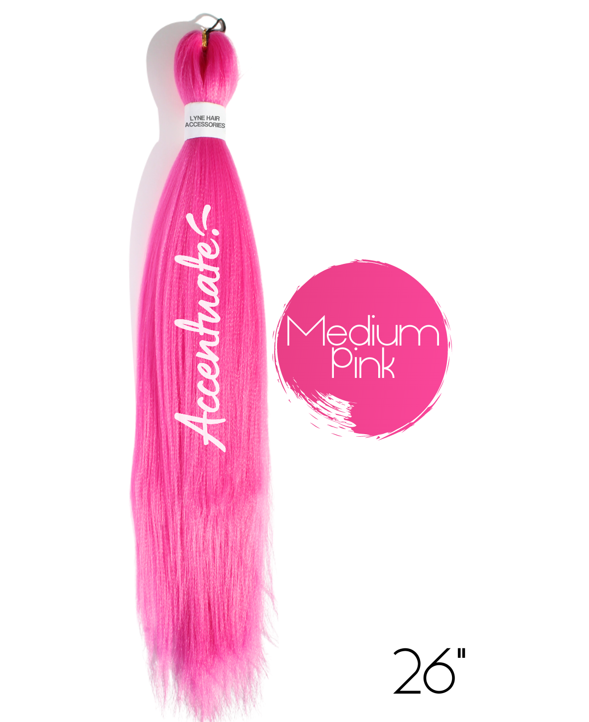 26" Plain Medium Pink Pre-Stretched Hair Extension