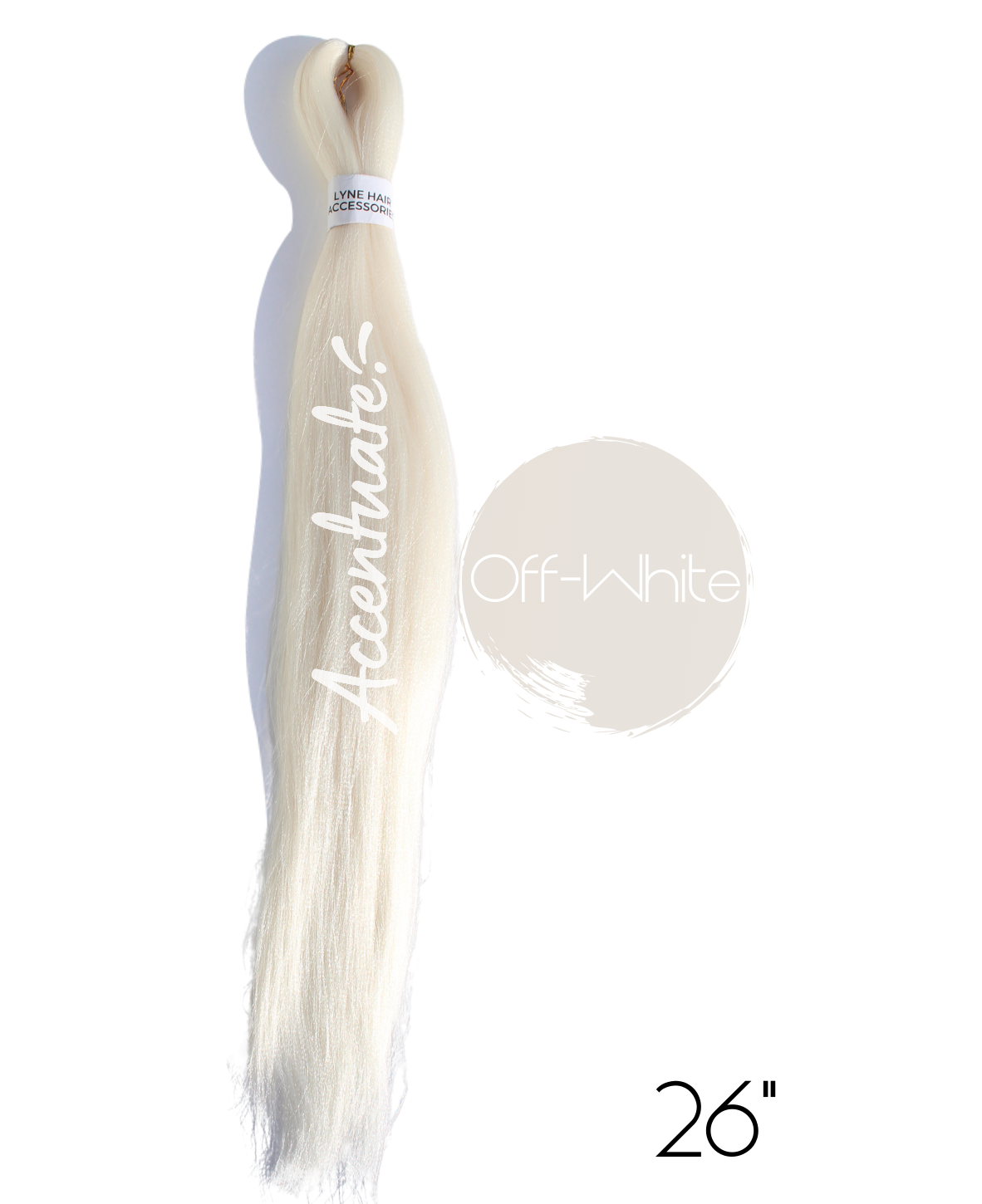 26" Plain Off-White Pre-Stretched Hair Extension