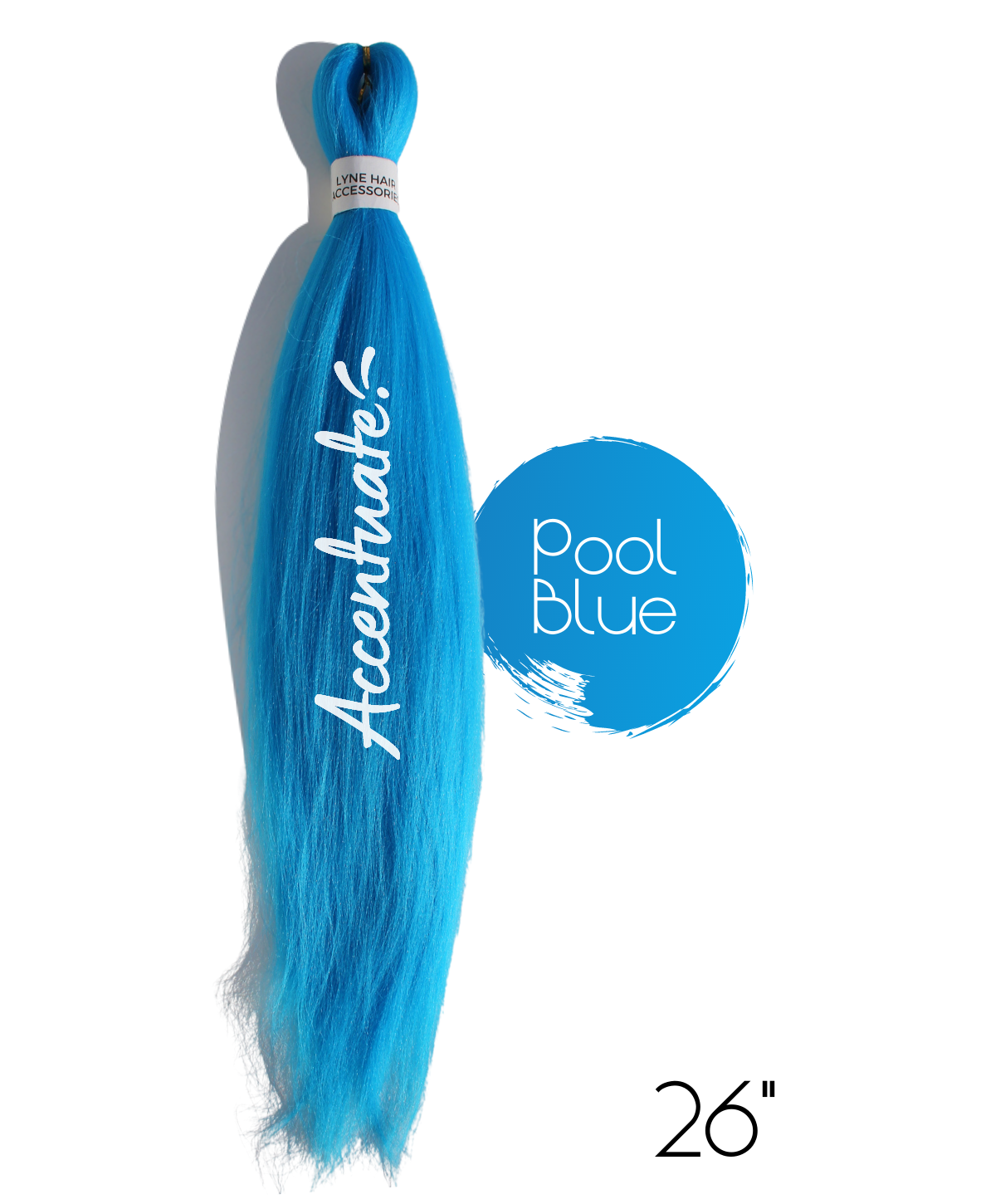 26" Plain Pool Blue Pre-Stretched Hair Extension