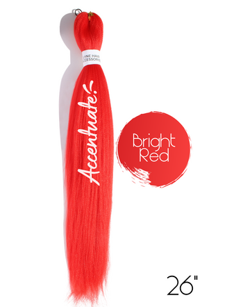 26" Plain Bright Red Pre-Stretched Hair Extension