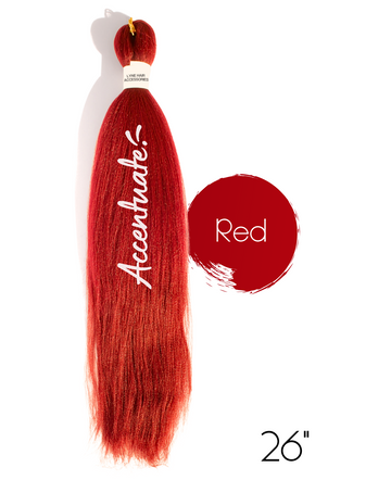 26" Plain Red Pre-Stretched Hair Extension