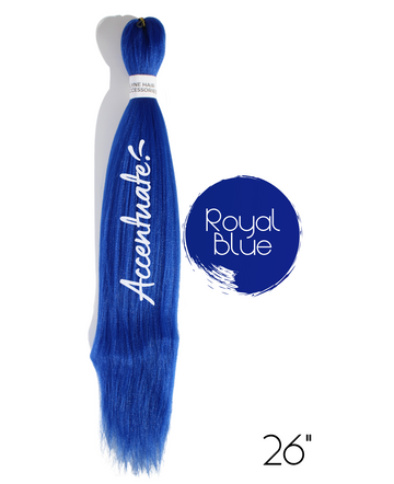 26" Plain Royal Blue Pre-Stretched Hair Extension