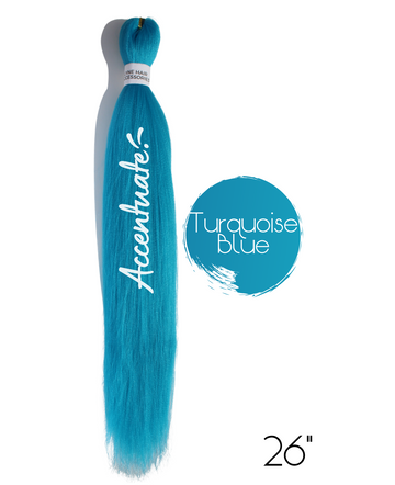 26" Plain Turquoise Blue Pre-Stretched Hair Extension