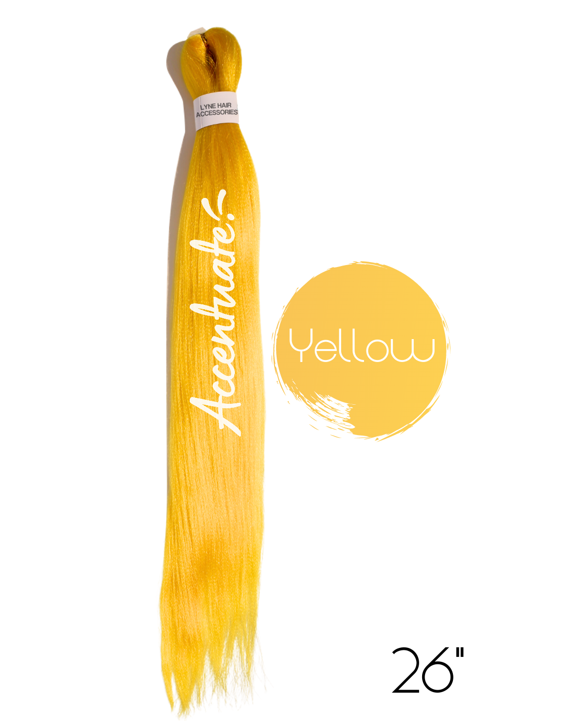 26" Plain Yellow Pre-Stretched Hair Extension