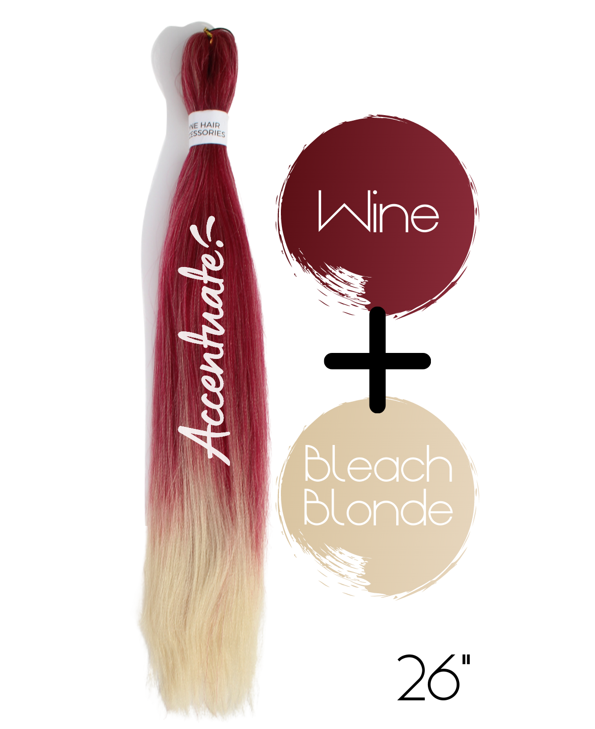 26" Wine / Bleach Blonde Pre-Stretched Ombré Hair Extension