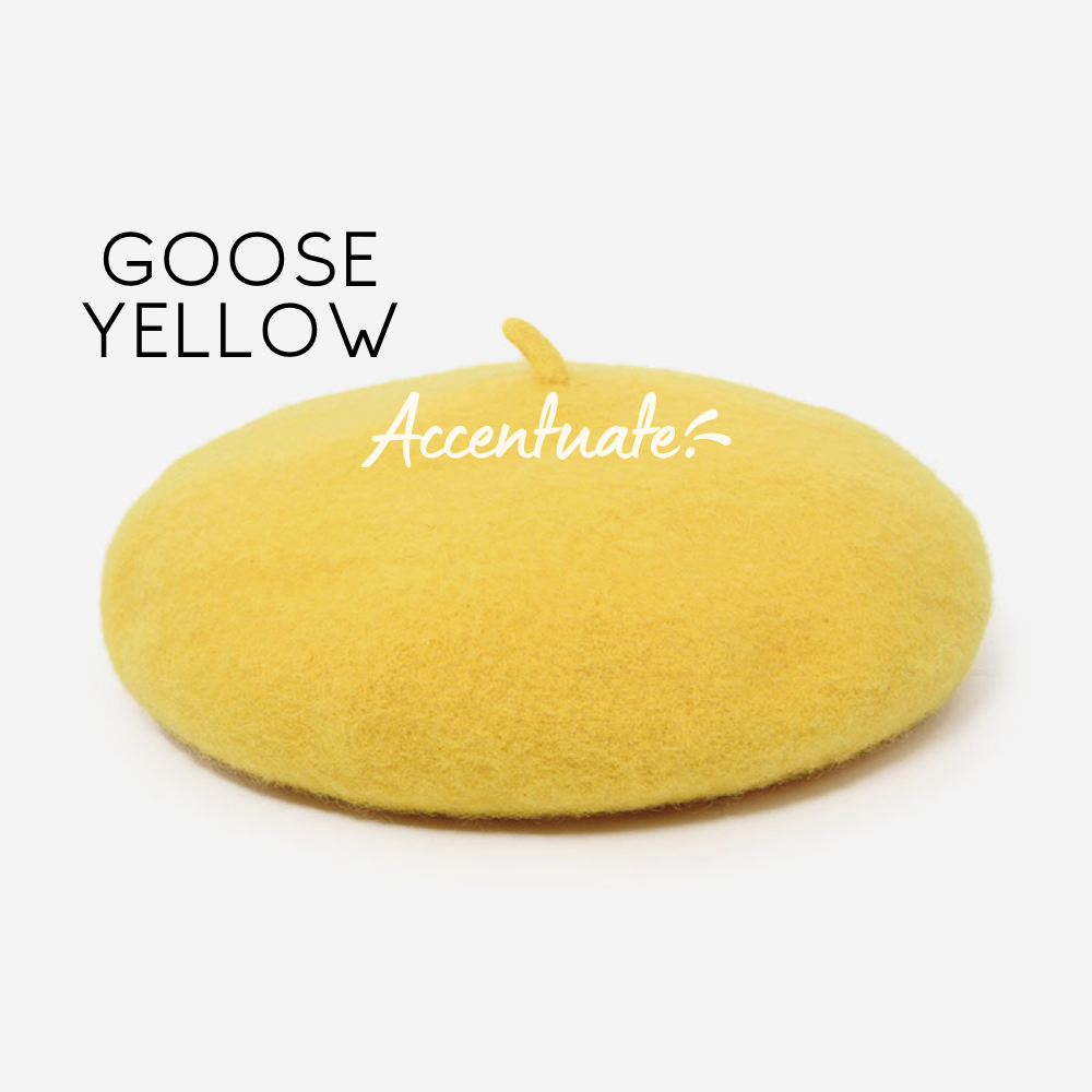 Goose Yellow Plain Beret (Adult Size)