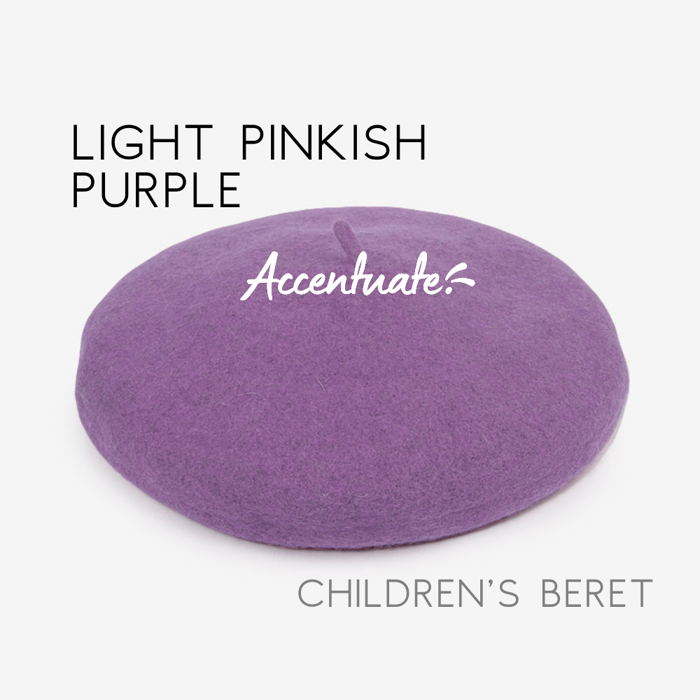 Light Pinkish-Purple Plain Beret (Children's Size)