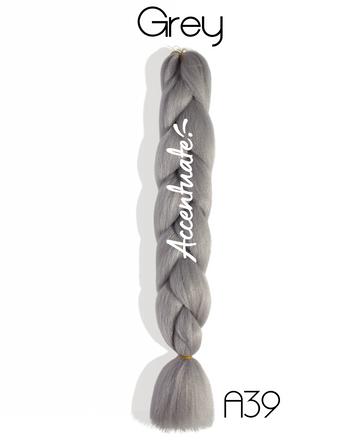 24" (A39) Grey Plain Jumbo Braid Hair Extension