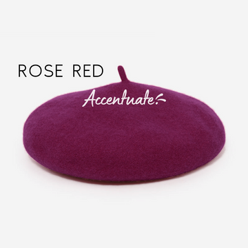 Rose Red Plain Beret (Adult Size)