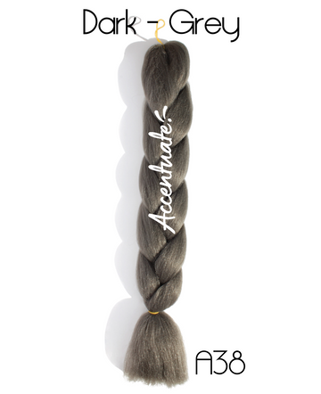 24" (A38) Dark Grey Plain Jumbo Braid Hair Extension