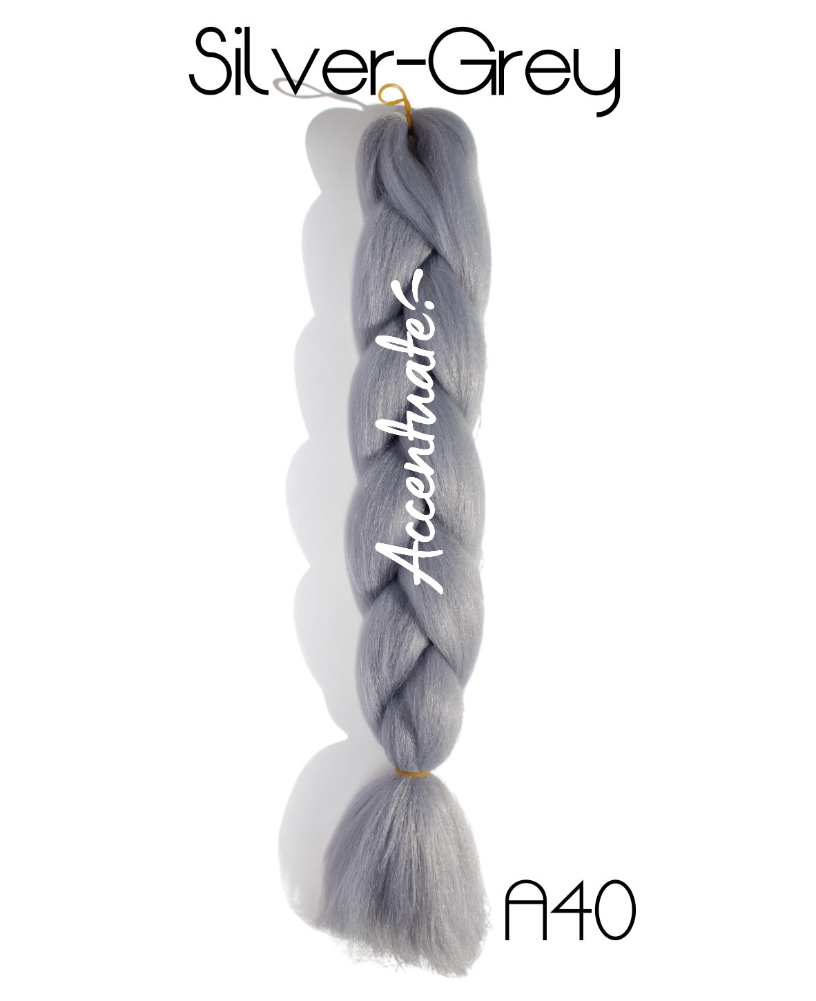 24" (A40) Silver-Grey Plain Jumbo Braid Hair Extension