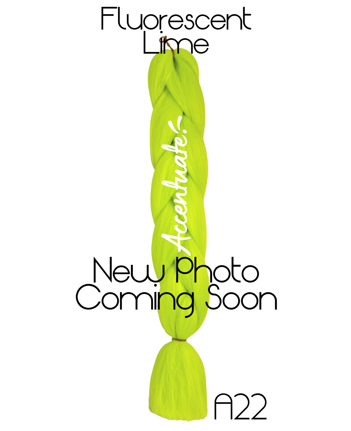 24" (A22) Flourescent Lime Plain Jumbo Braid Hair Extension