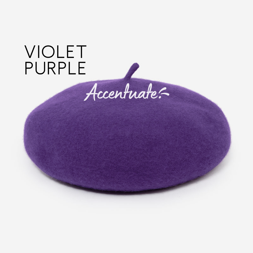 Violet Purple Plain Beret (Adult Size)