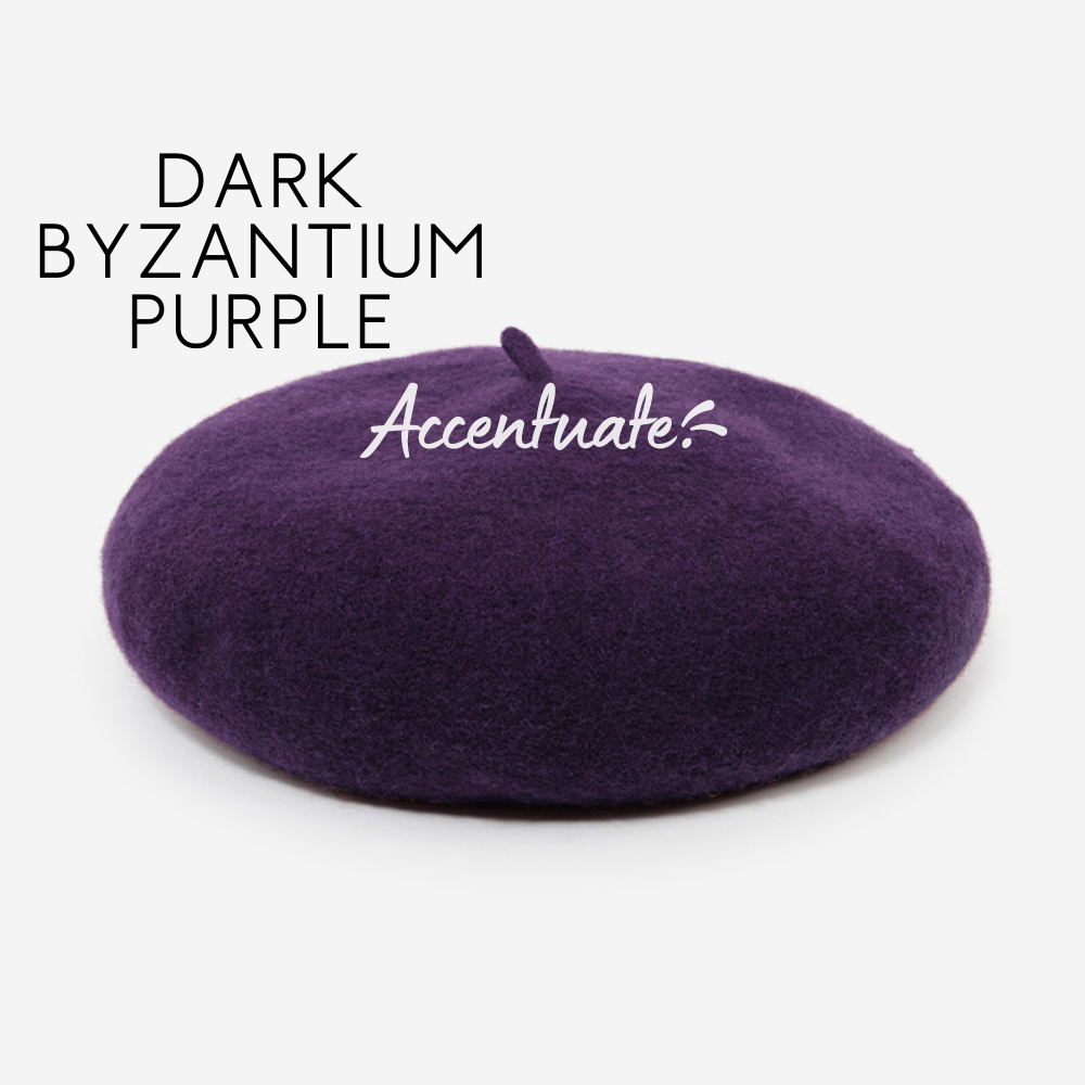 Dark Byzantium Purple Plain Beret (Adult Size)