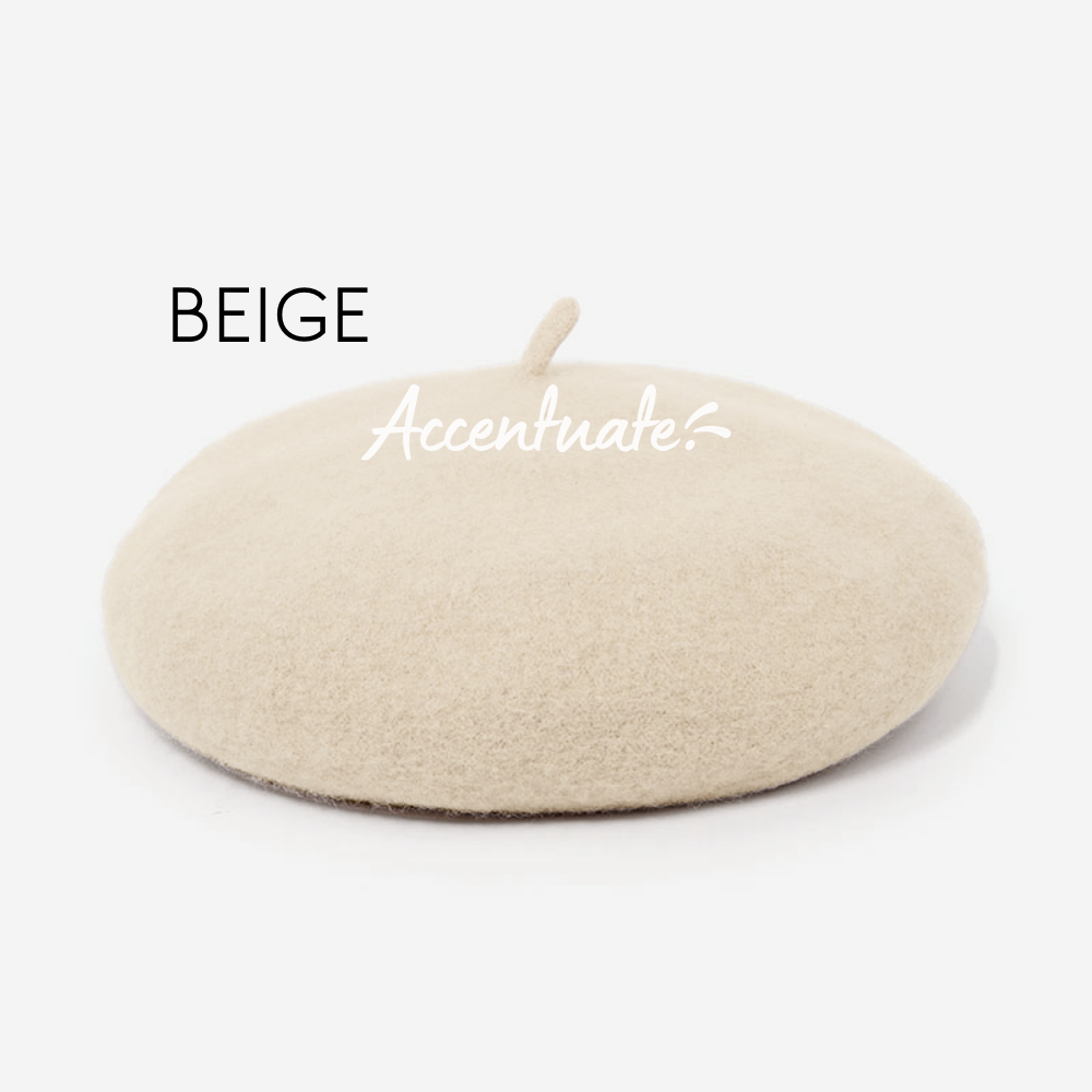 Beige Plain Beret (Adult Size)