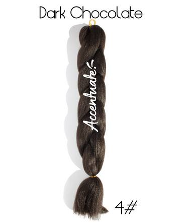 24" (2#) Darkest Chocolate Plain Jumbo Braid Hair Extension