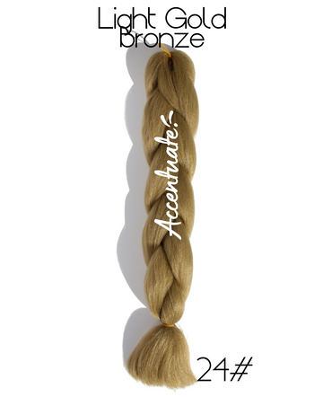 24" (24#) Light Gold Bronze Plain Jumbo Braid Hair Extension