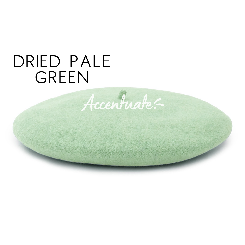 Dried Pale Green Plain Beret (Adult Size)