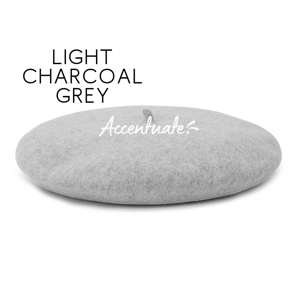 Light Charcoal Grey Beret (Adult Size)