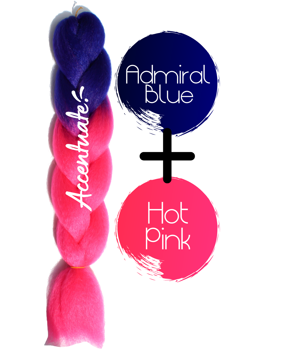 24" Admiral Blue + Hot Pink Ombré Jumbo Braid Hair Extension