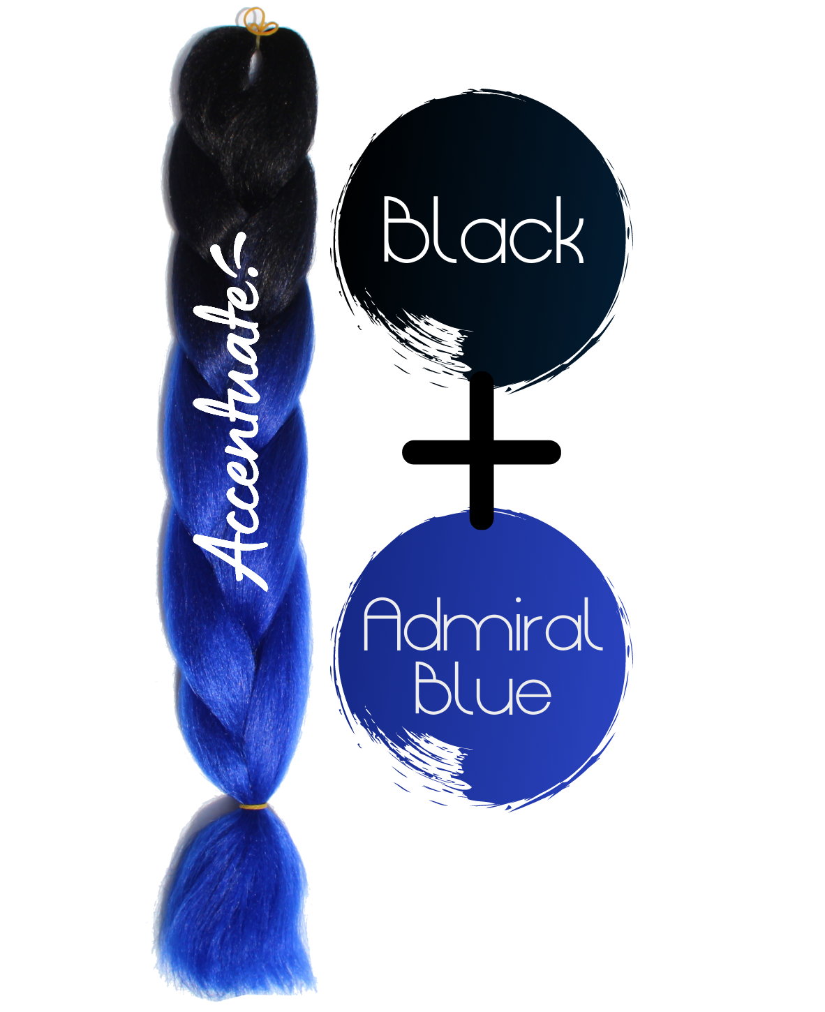 24" Black + Admiral Blue Ombré Jumbo Braid Hair Extension