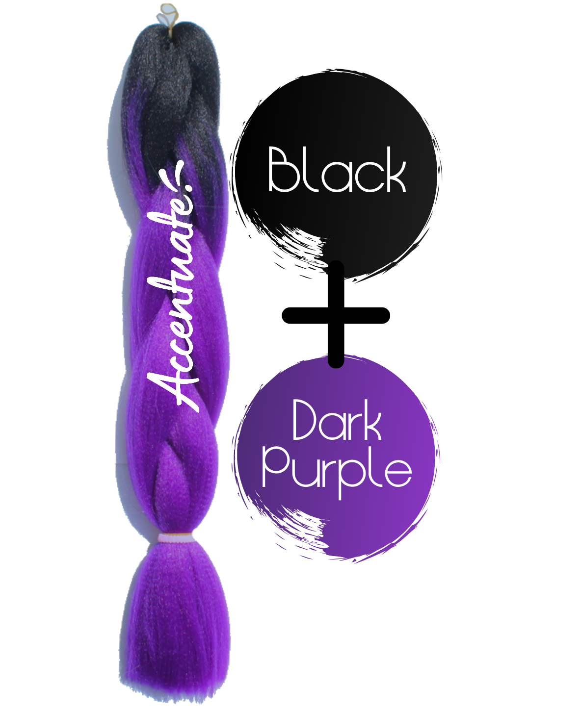 24" Black + Dark Purple Ombré Jumbo Braid Hair Extension