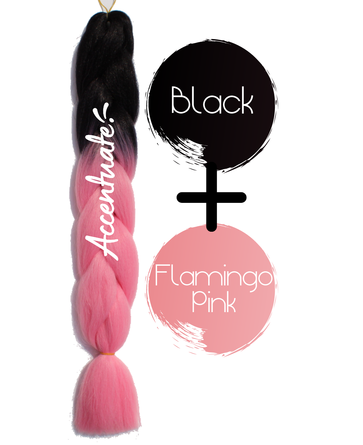 24" Black + Flamingo Pink Ombré Jumbo Braid Hair Extension