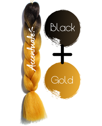 24" Black + Gold Ombré Jumbo Braid Hair Extension