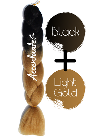 24" Black + Light Gold Ombré Jumbo Braid Hair Extension