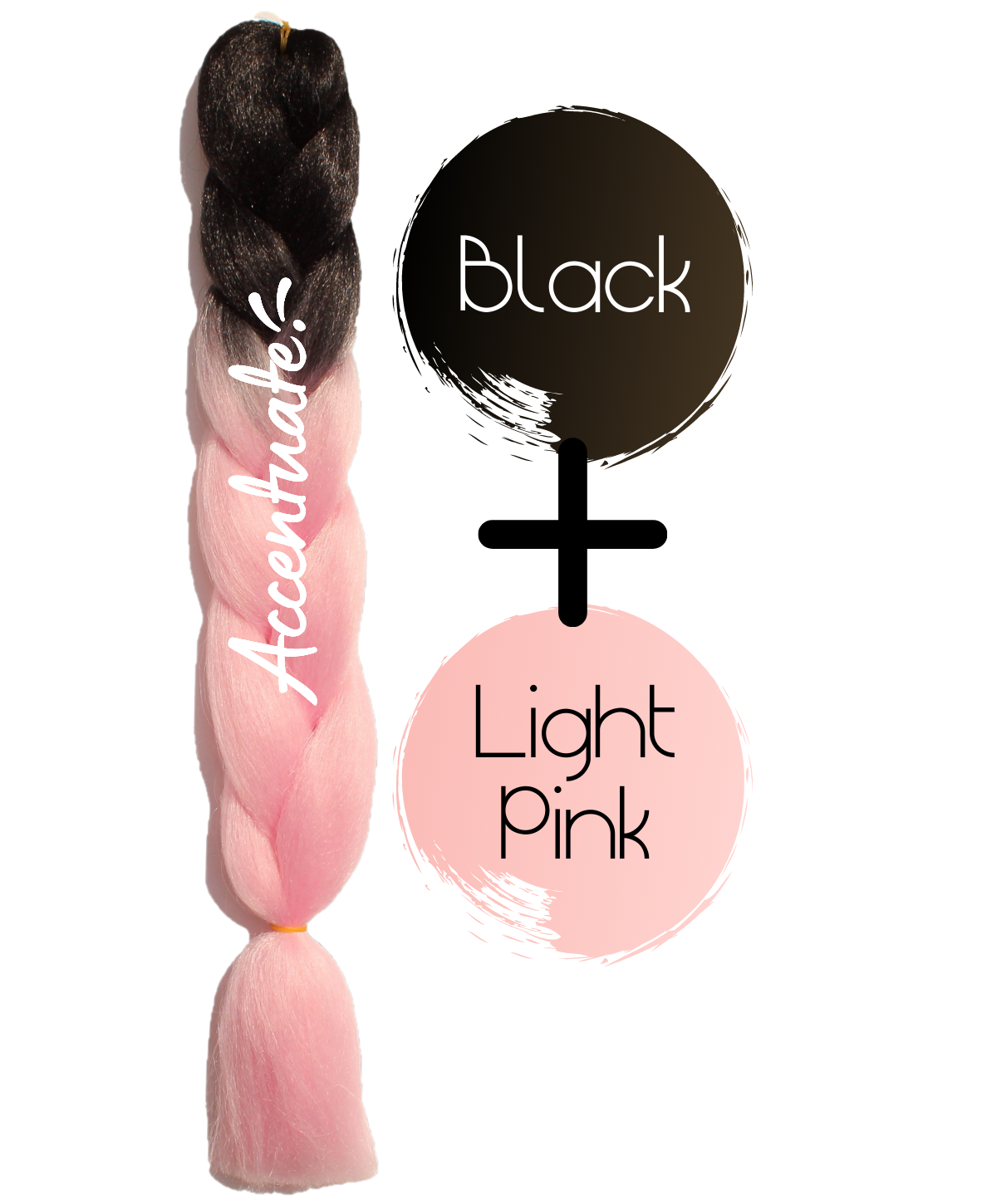 24" Black + Light Pink Ombré Jumbo Braid Hair Extension