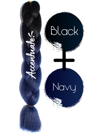 24" Black + Navy Ombré Jumbo Braid Hair Extension