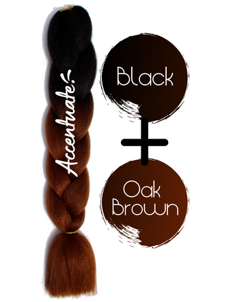 24" Black + Oak Brown Ombré Jumbo Braid Hair Extension