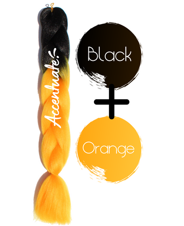 24" Black + Orange Ombré Jumbo Braid Hair Extension Rich text editor