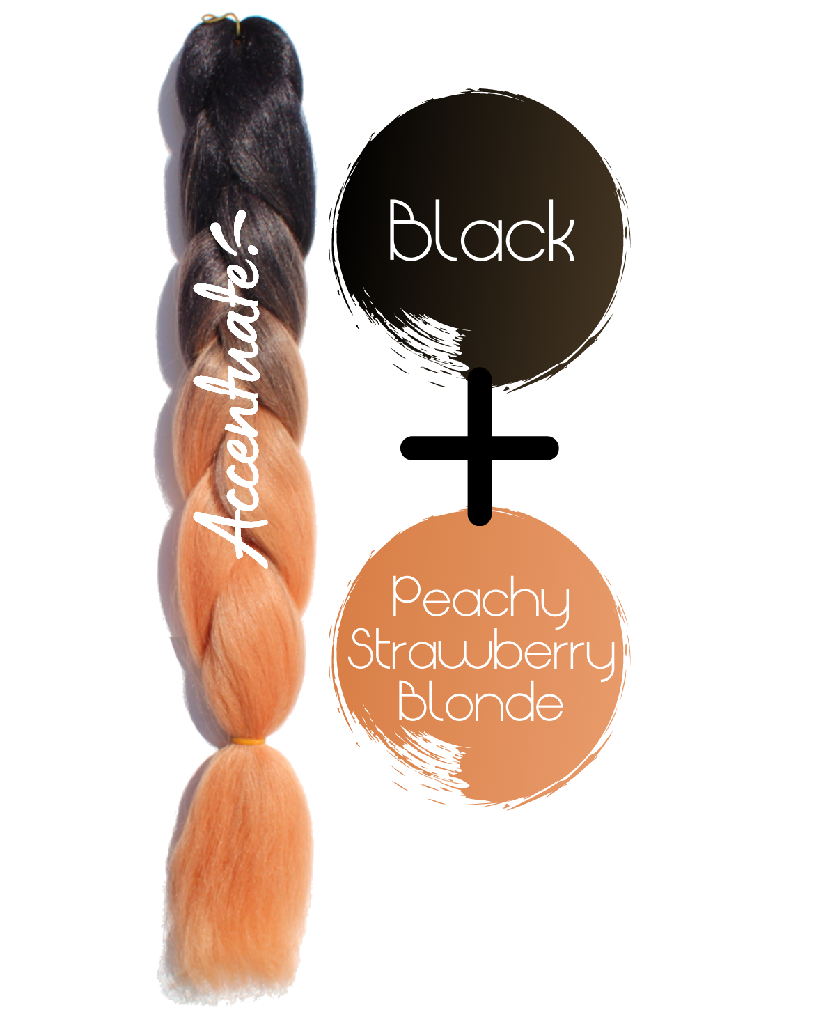 24" Black + Peachy Strawberry Blonde Ombré Jumbo Braid Hair Extension