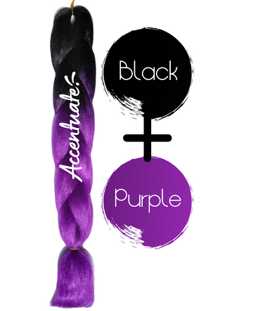 24" Black + Purple Ombré Jumbo Braid Hair Extension