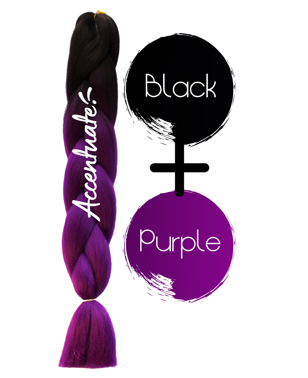 24" Black + Purple Ombré Jumbo Braid Hair Extension