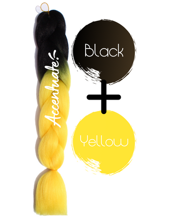 24" Black + Yellow Ombré Jumbo Braid Hair Extension