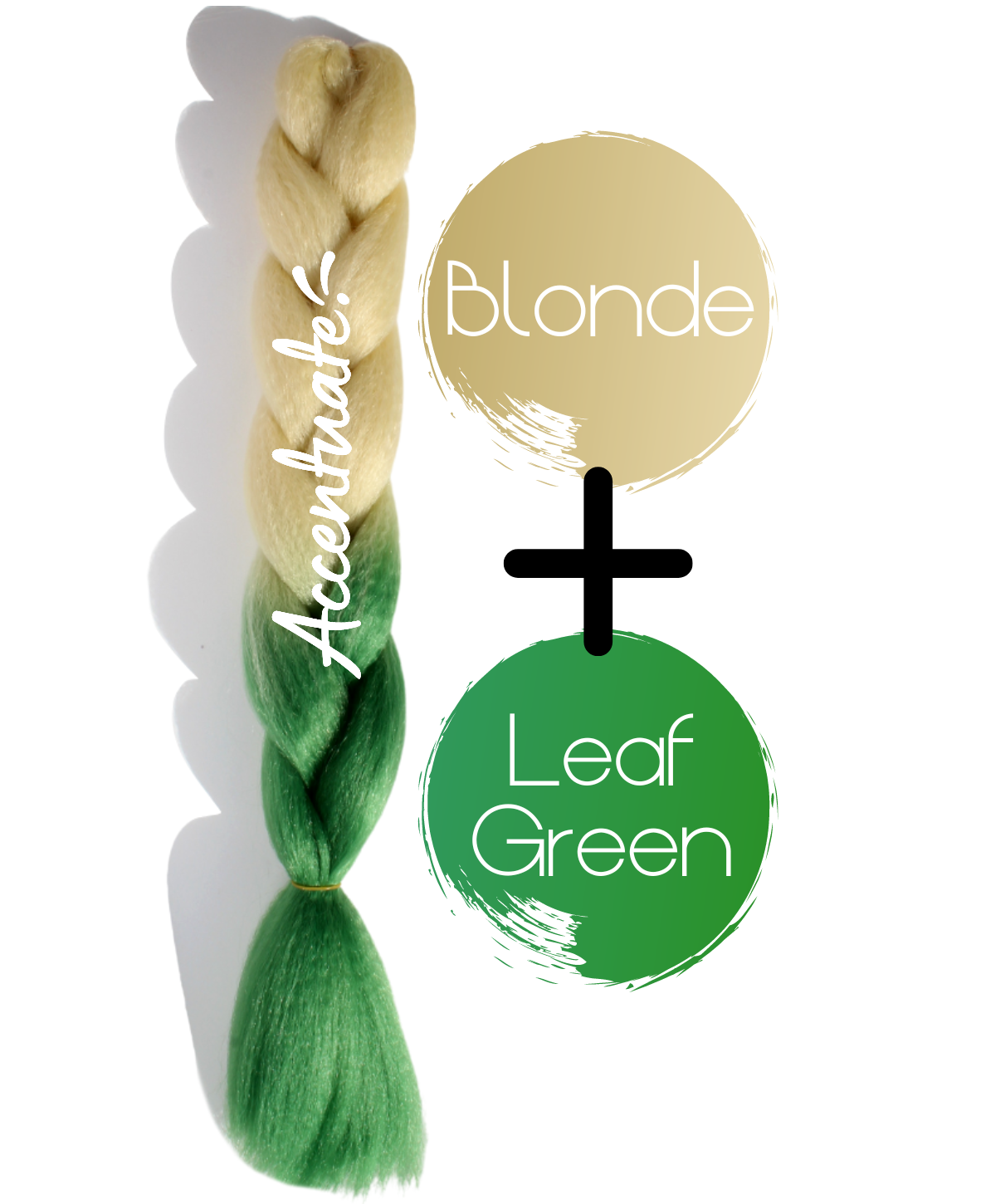 24" Blonde + Green Ombré Jumbo Braid Hair Extension