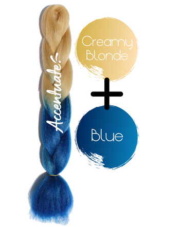 24" Creamy Blonde + Blue Ombré Jumbo Braid Hair Extension