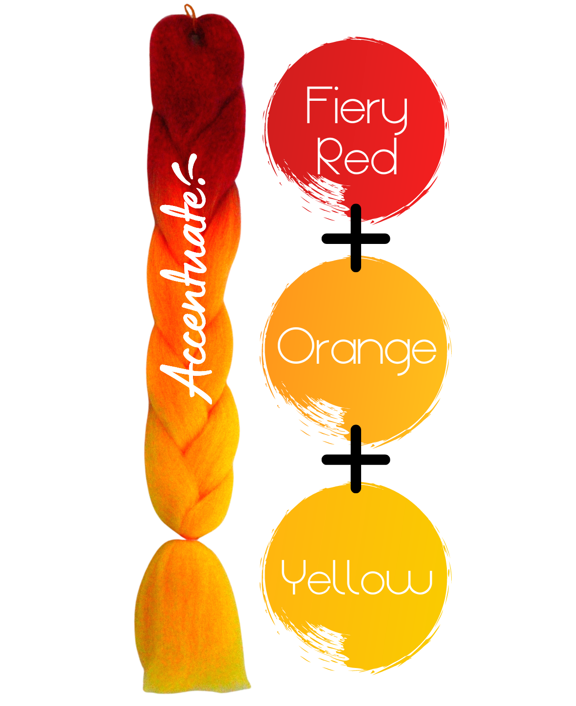 24" Fiery Red + Orange + Yellow Ombré Jumbo Braid Hair Extension