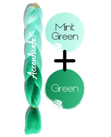 24" Mint Green + Green Ombré Jumbo Braid Hair Extension