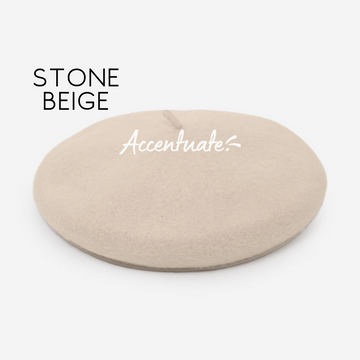 Stone Beige Plain Beret (Adult Size)