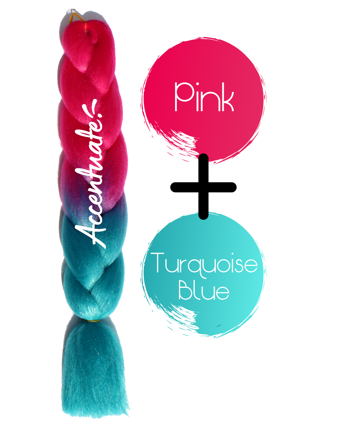 24" Pink + Turquoise Blue Ombré Jumbo Braid Hair Extension