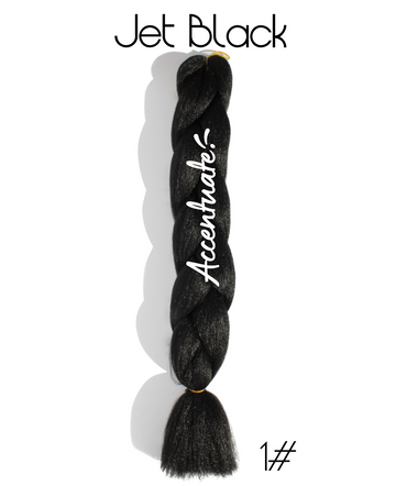 24" (1#) Jet Black Plain Jumbo Braid Hair Extension