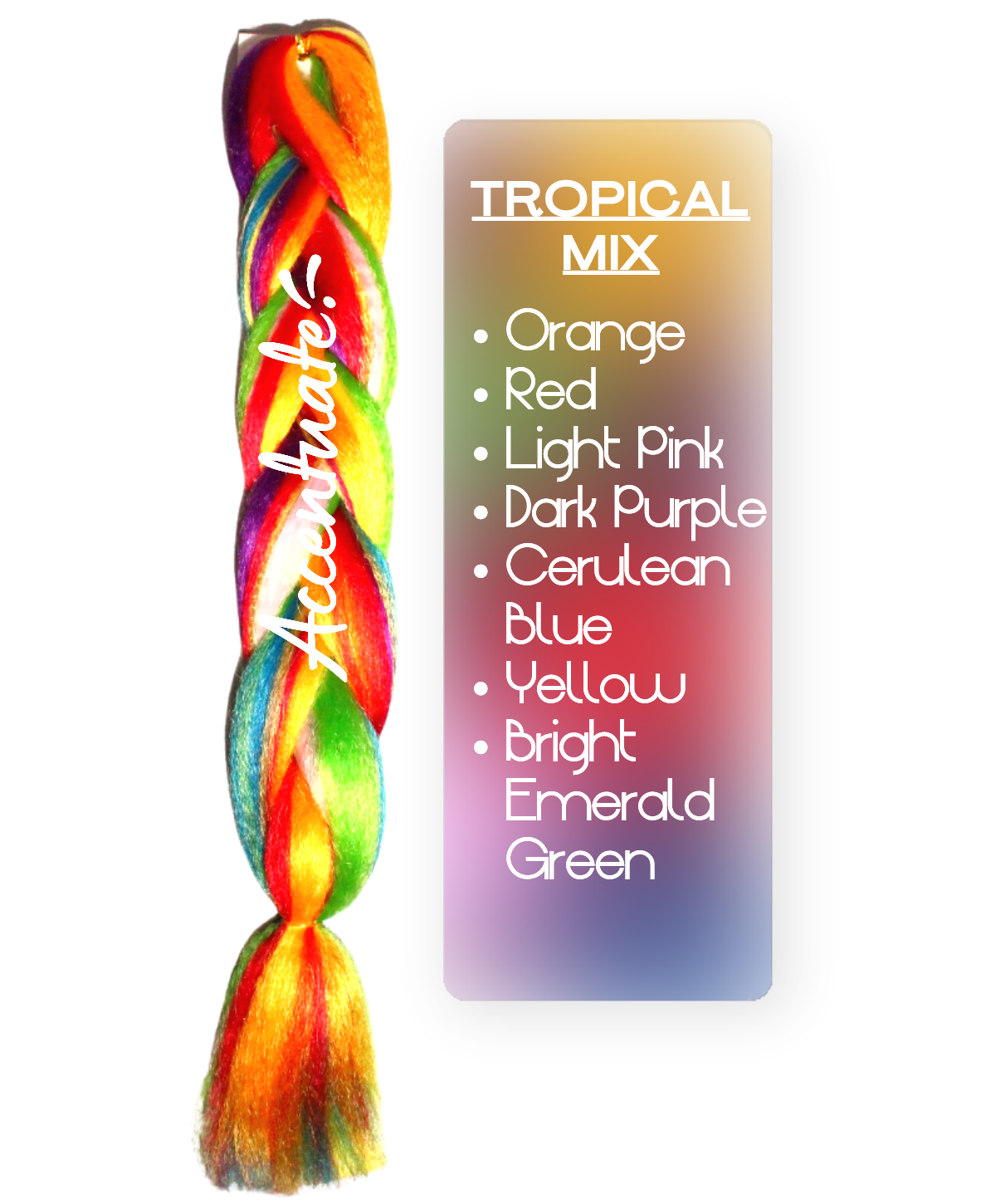 24" Fun Tropical Mix Jumbo Braid Hair Extension