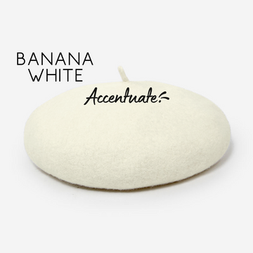 Banana White Plain Beret (Adult Size)