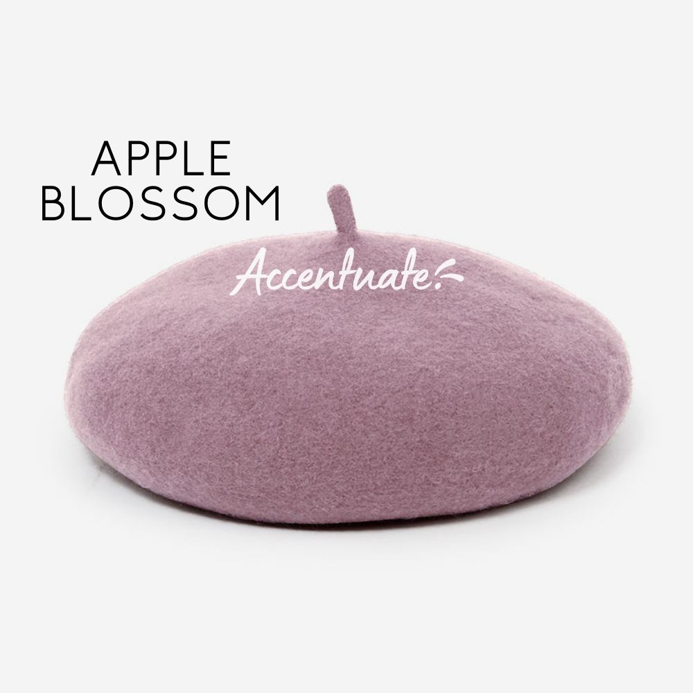 Apple Blossom Plain Beret (Adult Size)